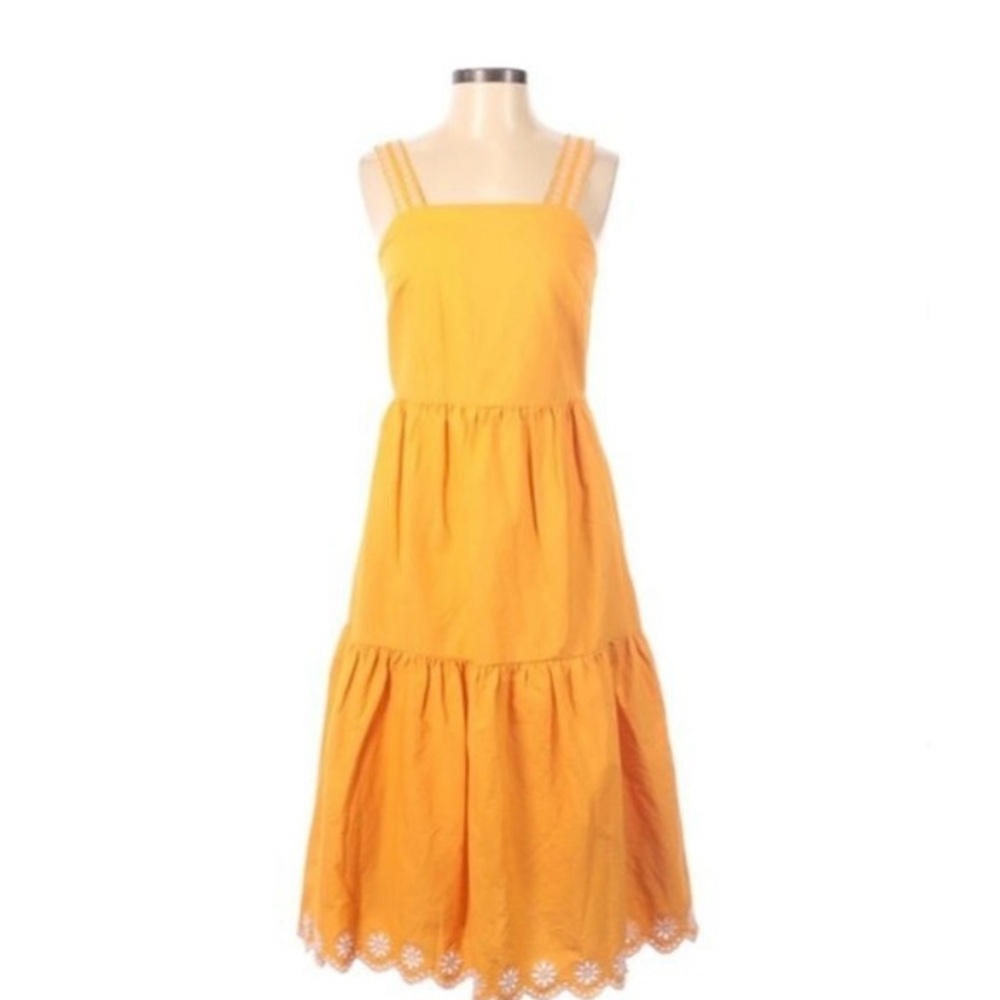 J. Crew tiered marigold yellow orange summer dress! Worn maybe two times.